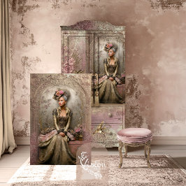 Bronze Blush viktorianisches Frauenporträt Kunst  Seidenpapier