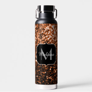 Bronze braun Kupfer falsche Glitter funkeln Monogr Trinkflasche