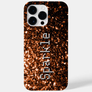 Bronze braun Kupfer falsche Glitter Funken Text Case-Mate iPhone Hülle