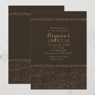 Bronze Braune Schicke Funkelnde Glamour Party Einl Einladung
