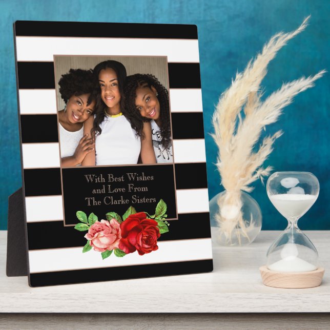 Bronze-Bronze, Schwarz und Weiß Streifen - Kundens Fotoplatte (Seite)