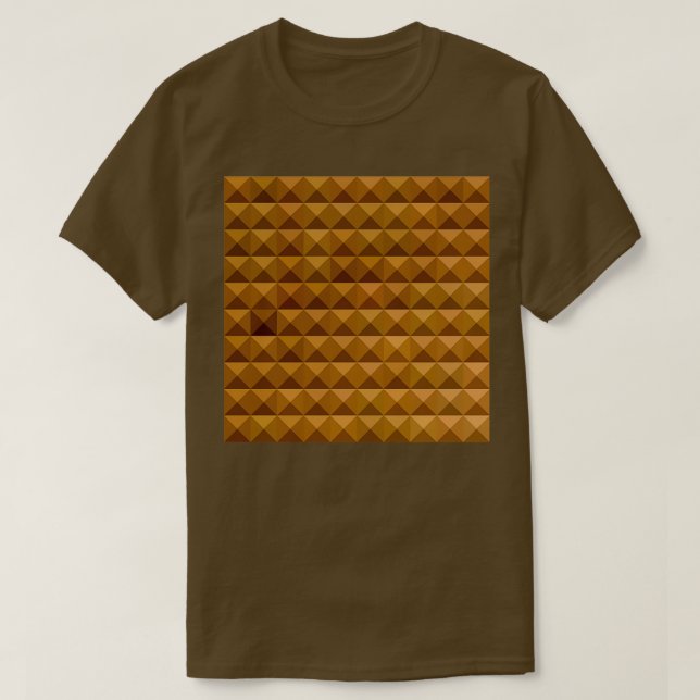 Bronze Brown Abstrakt Low Polygon Hintergrund T-Shirt (Design vorne)