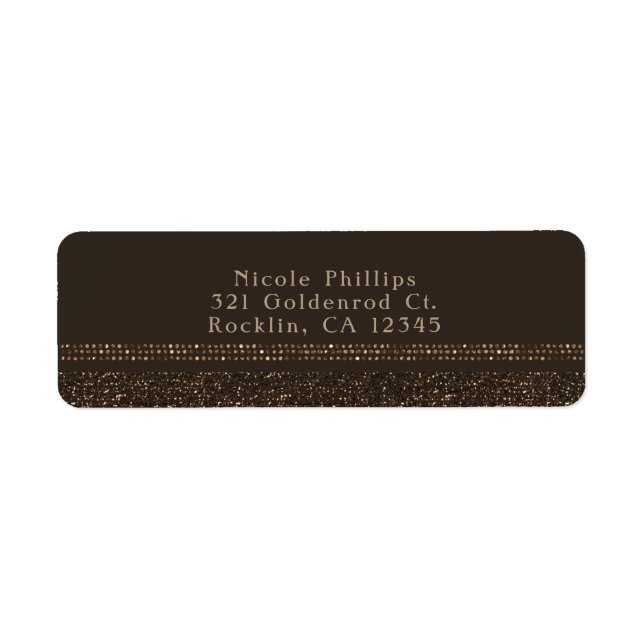 Bronze Brown Chic Sparkling Glam Party Einladung (Vorne)