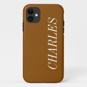 Bronze Brown Solid Color   Minimalistischer Name Case-Mate iPhone Hülle