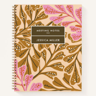 Bronze brown & Sugar pink dotted Personalize Name Notizbuch