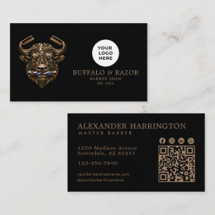 Bronze Buffalo Professional Friseursalon QR-Code Visitenkarte