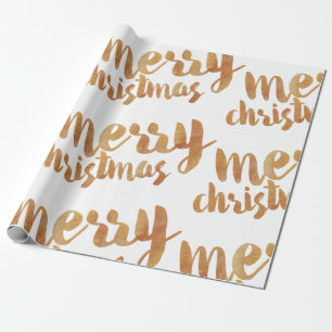 Bronze Calligraphy Frohe Weihnachten Geschenkpapier