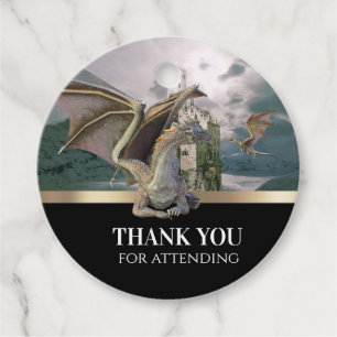 Bronze Dragon Mittelalterliches Schloss Metallic G Geschenkanhänger