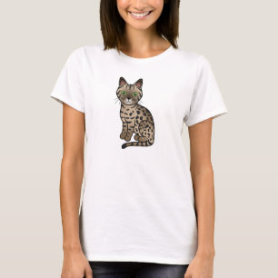 Bronze Egyptian Mau Cat Niedlicher Cartoon Zeichne T-Shirt