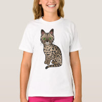 Bronze Egyptian Mau Niedlicher Cartoon Katze Illus
