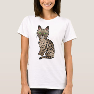 Bronze Egyptian Mau Niedlicher Cartoon Katze Illus T-Shirt