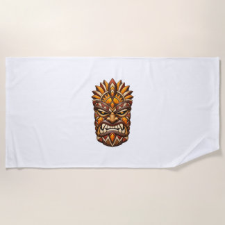 Bronze Ember Tiki-Maske Strandtuch