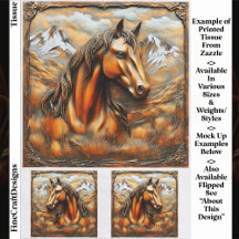 Bronze Embossed Mountain Horse EK7R Decoupage