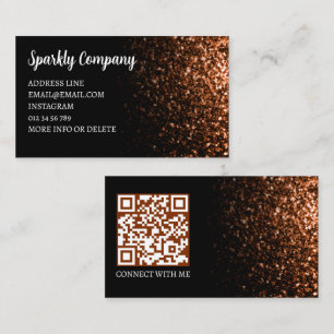Bronze-falscher Glanz schwarz eleganter QR-Code Visitenkarte