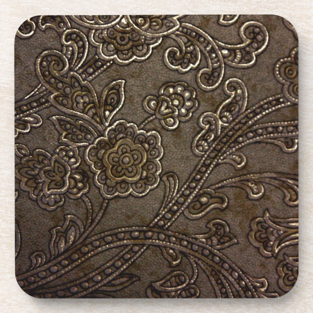 Bronze-Floral-Relief Untersetzer (Vorderseite)