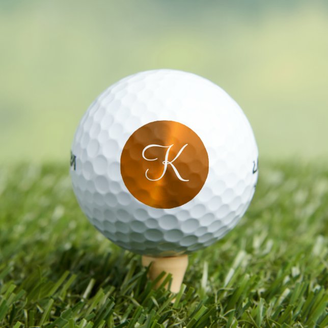 Bronze glänzende Imitate Metal-Monogramm Golfball (Insitu T-Shirt)