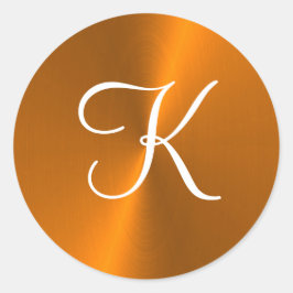 Bronze glänzende Imitate Metal-Monogramm Runder Aufkleber