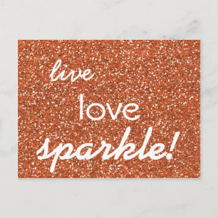 Bronze Glitzer Live Liebe Sparkone Postkarte