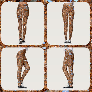 Bronze Glitzy Golden Funkel Glamour Leggings