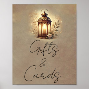 Bronze Glowing Lantern Cards & Gifts Tischschild Poster