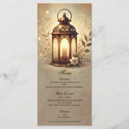 Bronze glühende Laterne Romantisches rustikales Me Menükarte