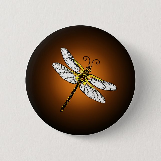 Bronze-Gold-Dragonfly-Drachenfliege Button (Vorderseite)