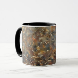 Bronze Gold Floral Art Tassen Cup