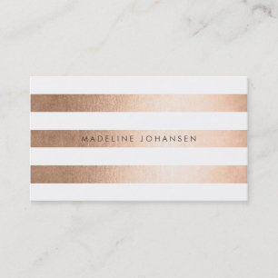 Bronze Gold Strips Hair Stylist Business Cards Visitenkarte