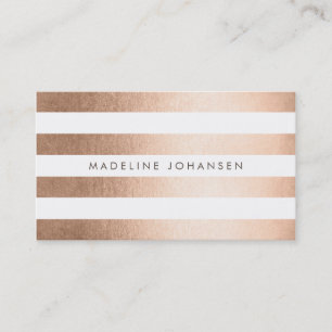 Bronze Gold Strips Hair Stylist Business Cards Visitenkarte