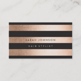 Bronze Gold Strips Hair Stylist Business Cards Visitenkarte