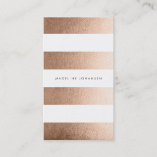 Bronze Gold White Strips Haar Stylist Cards Visitenkarte