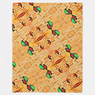 Bronze, Goldrot und lila Kolibri Fleecedecke