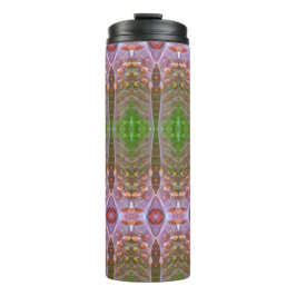 Bronze & Green Leaf Ikat 17 Thermosbecher