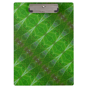 Bronze & Green Leaf Ikat 18 Klemmbrett