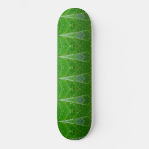 Bronze & Green Leaf Ikat 18 Skateboard