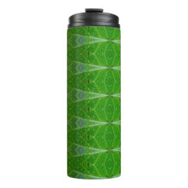 Bronze & Green Leaf Ikat 18 Thermosbecher