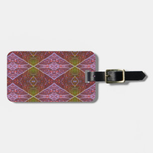 Bronze & Green Leaf Ikat 20 Gepäckanhänger