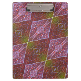 Bronze & Green Leaf Ikat 20 Klemmbrett