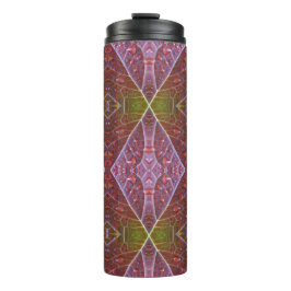Bronze & Green Leaf Ikat 20 Thermosbecher