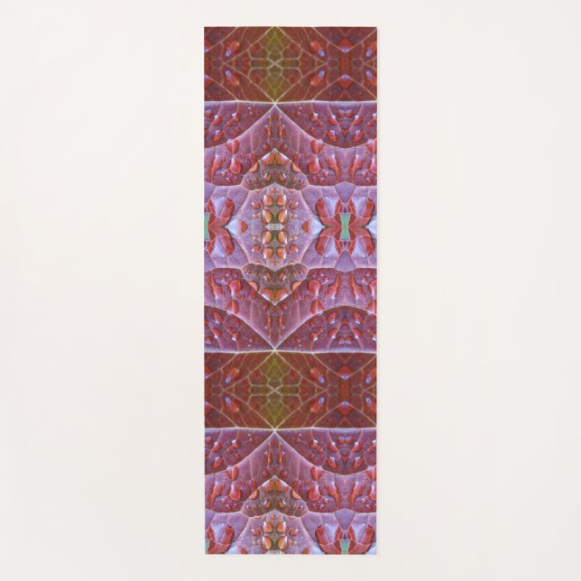Bronze & Green Leaf Ikat 2 Pouf Yogamatte (Vorderseite)