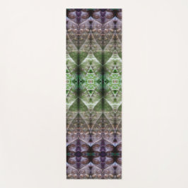 Bronze & Green Leaf Ikat 5 Fog Yogamatte