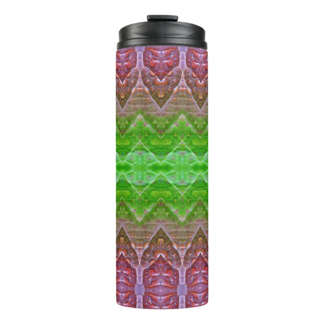 Bronze & Green Leaf Ikat 6 Thermosbecher (Vorderseite)