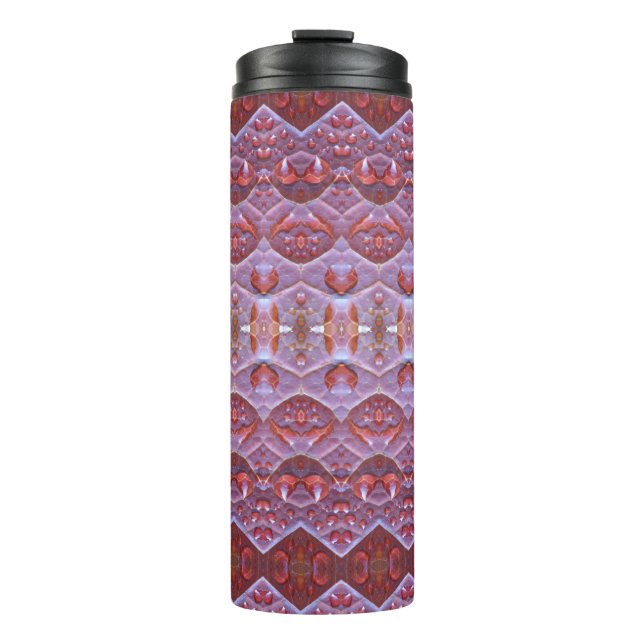 Bronze & Green Leaf Ikat 8 Thermosbecher (Vorderseite)