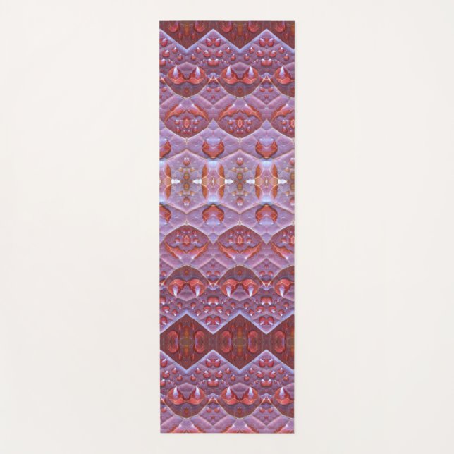Bronze & Green Leaf Ikat 8 Yogamatte (Vorderseite)