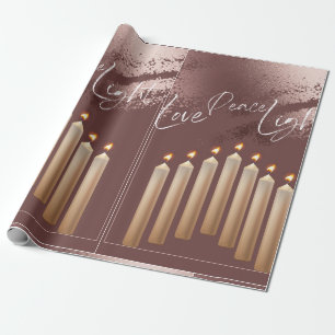 BRONZE HANUKKAH THEMA WRAPPING PAPIER GESCHENKPAPIER