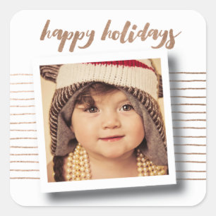 Bronze Happy Holidays Weihnachts-Foto Sticker