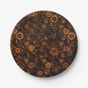 Bronze Herbstweine Papierplatte Pappteller