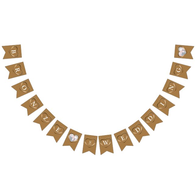 Bronze-Hochzeit 8. Jubiläum Custom Foto Wimpelkette (Alle)