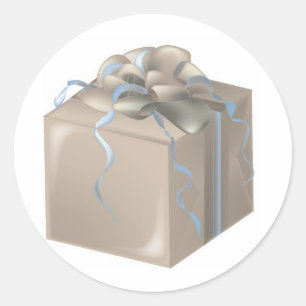 Bronze Hochzeit Gegenwart mit Bow Runder Aufkleber