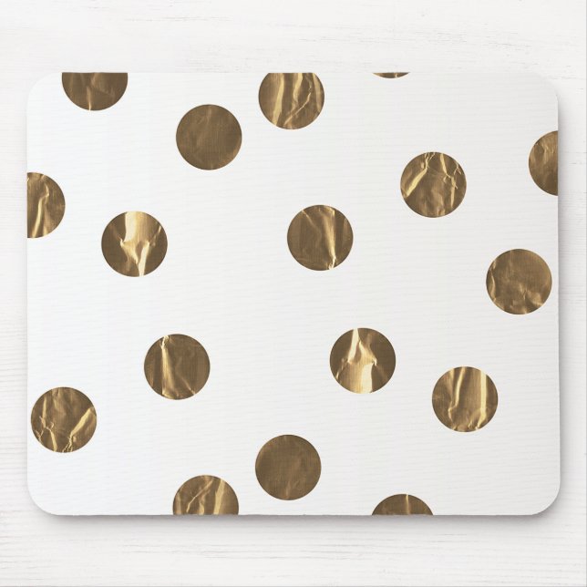 Bronze Imitate Shine Polka Dots Modern Trendy Chic Mousepad (Vorne)